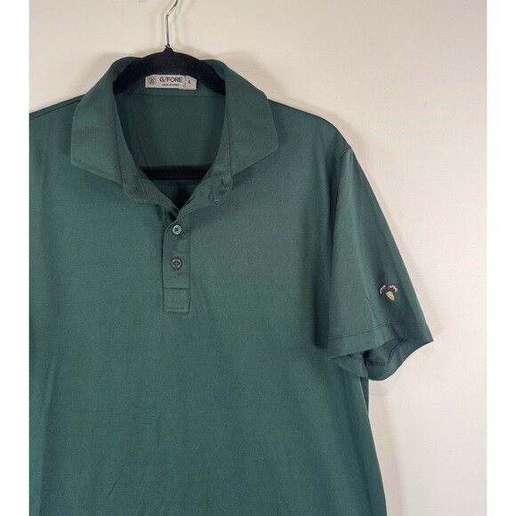 G/Fore Men Polo Shirt Green Classic Short Sleeve Performance Golf Stretch Medium - Picture 3 of 10